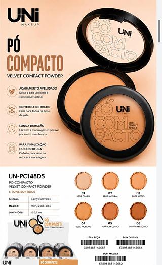 Po compacto POWDER com esponja/ 24UNID UNI (UN-PC148DS)