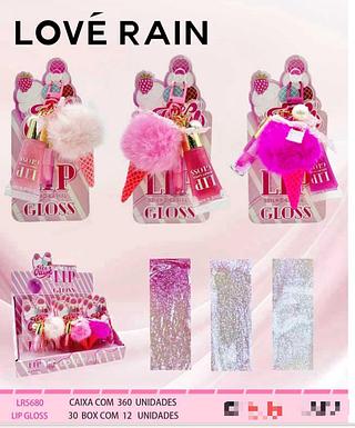 Lip Gloss com Chaveiro Sorvete c/12pçs Love Rain