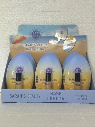 Base Liquida SPF 30+ COR CLARA c/12pcs Sarah's