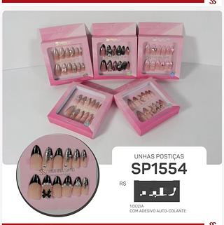 Unha posticas com adesivo auto colante /12pcs Sabrina Sato