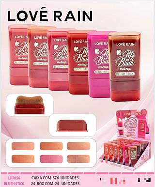 Blush com pincel c/24pcs LOVE RAIN
