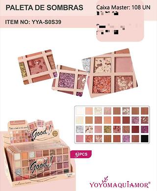 Paleta de Sombras c/6pçs Yoyo Maquiagem
