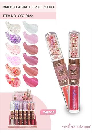 Lip oil e brilho labial 2em1 /24pcs Yoyo maquiagem