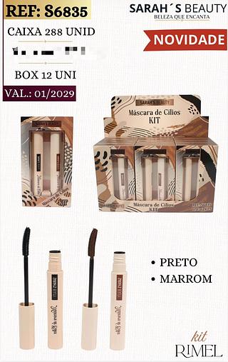 Mascara de cilios Preto e Marrom c/12pcs Sarah´s Beauty