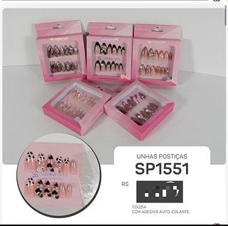 Unha posticas com adesivo auto colante /12pcs Sabrina Sato