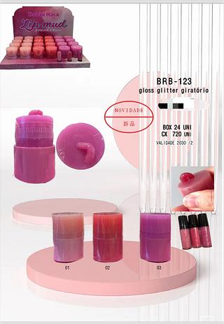 Gloss Glitter Giratório /24unid Bobbi Rara