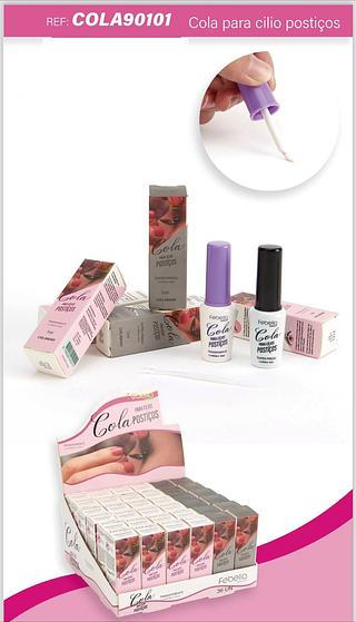 Cola para cilios postiços (transparente/ Preta) / 36pçs Febella