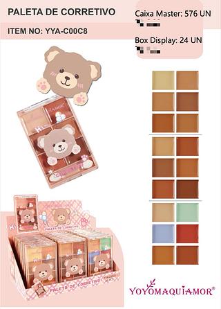 Paleta de Corretivo c/24pçs Yoyo Maquiagem