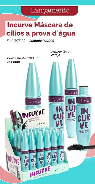Mascara de cilios a prova d'água Incurve /24pçs VIVAI