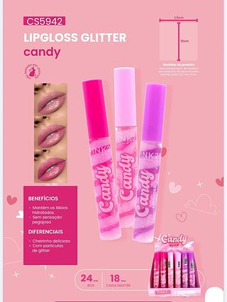 Lip Gloss Glitter c/24pçs Pink21