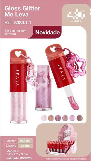 Gloss glitter me leva c/36pcs VIVAI