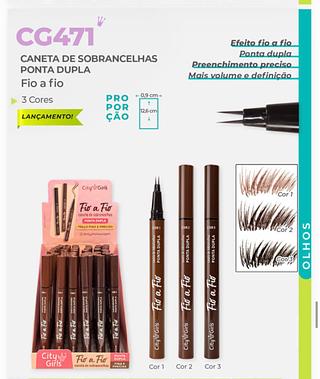 Caneta de sobrancelhas ponta dupla fio a fio /48pcs City Girls