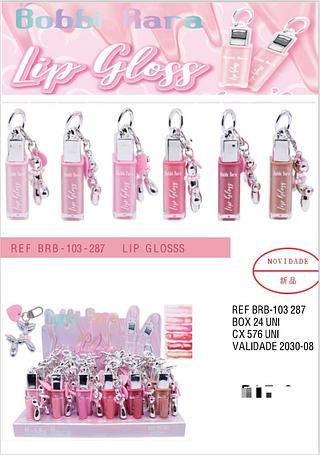 Lip Gloss com Pingente c/24pçs Bobbi Rara