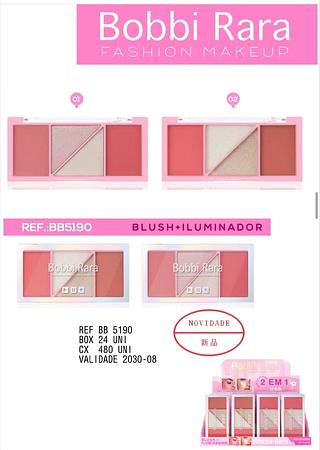 Blush e iluminador C/24pcs Bobbi Rara