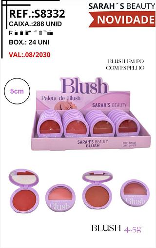 Blush compacto com espelho c/24pcs Sarah´s Beauty