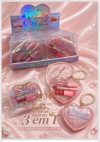 Kit de lip gloss+brilho labial+lapis boca 3em1 /12pcs BOBBI RARA (PROMOCO)