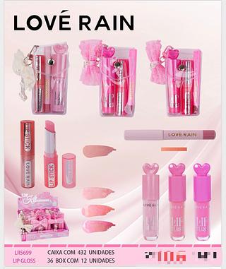 Lip gloss e lapis de boca c/12pcs LOVE RAIN