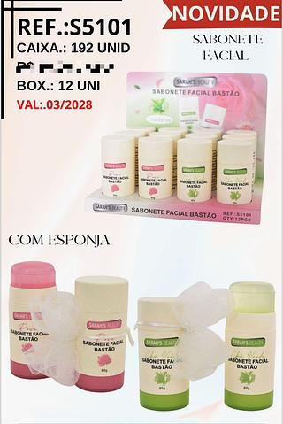 Sabonete Facial em Bastão c/12pçs Sarah´s Beauty