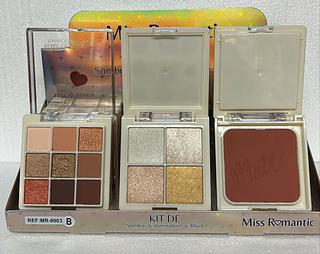Kit De Sombras Iluminador E Blush c/12pcs Miss Romantic