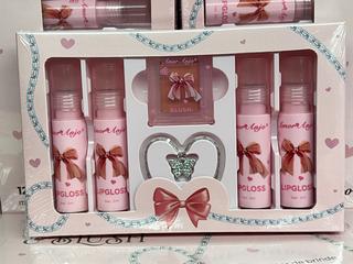 Kit lip gloss e blush/12pcs Amor anjo