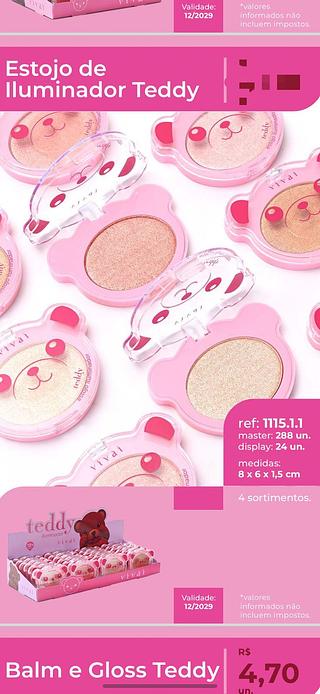 Estojo de Iluminador Teddy /24pçs Vivai