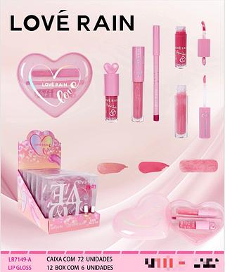 Kit lip gloss C/6pcs LOVE RAIN
