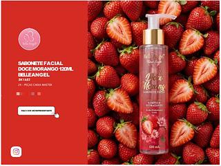 SABONETE FACIAL DOCE MORANGO 120ML C/24PCS BELLE ANGEL