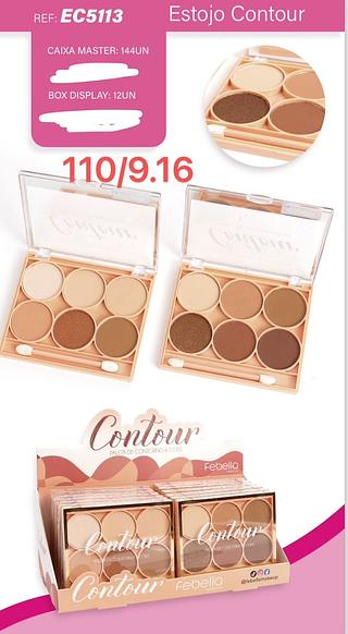 Paleta de Contorno 6 cores/ 12pçs FEBELLA