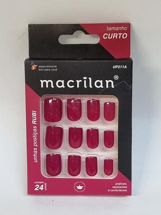 Unha Posticas Rubi Curto /12pcs Macrilan