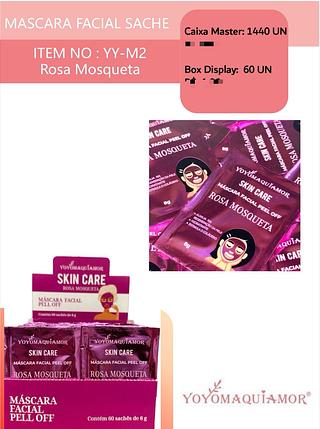Mascara facial sache ROSA MOSQUETA c/60pcs YOYO MAQUIAMOR