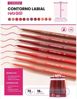 Contorno Labial Retratil c/72pcs PINK 21