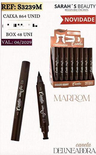 Caneta delineador marrom /48pcs SARAHS BEAUTY