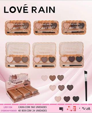 Sombra para sobrancelhas c/24pcs LOVE RAIN