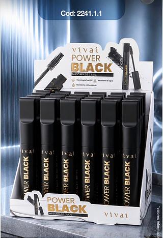 Mascara de cilios power black c/24pcs VIVAI