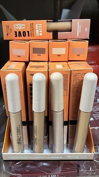 Corretivo liquido alta cobertura cor100-103 /28pcs MAX LOVE