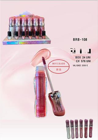 Lip Gloss Glitter c/24pçs Bobbi Rara