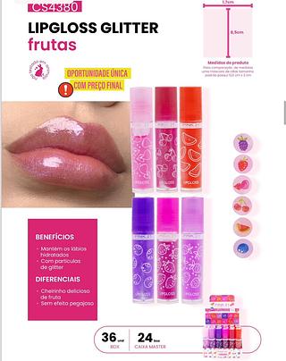 Lip gloss glitter frutas/ 36pçs (CS4380) Pink21