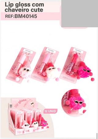 Lip gloss com chaveiro cute /12pcs Febella