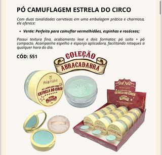 Pó Camuflagem Estrela do Circo (verde) c/12pçs Mia Make