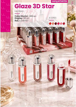 Lip gloss glaze 3d star /36pcs Febella