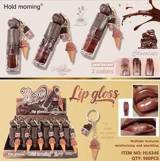 Lip gloss chocolate /24pcs Hold morning