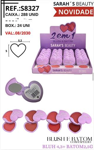 Blush e batom c/24pcs SARAHS