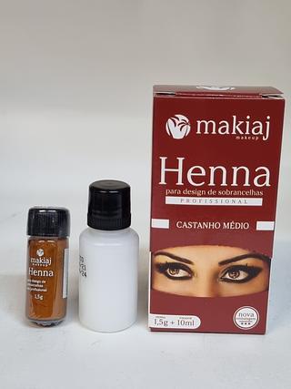 Henna p/ sobrancelhas (CASTANHO MEDIO) makiaj/ 12UN