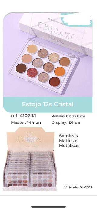 Estojo com 12 cores cristal /24pcs VIVAI