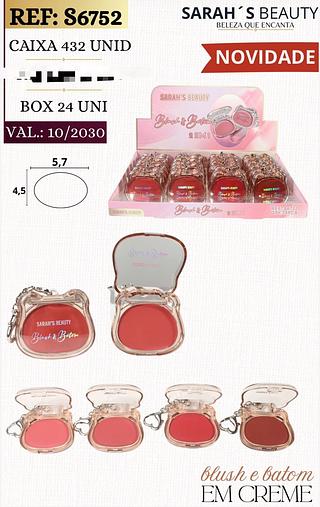 Blush e batom c/24pcs Sarah´s Beauty