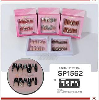 Unha posticas com adesivo auto colante /12pcs Sabrina Sato