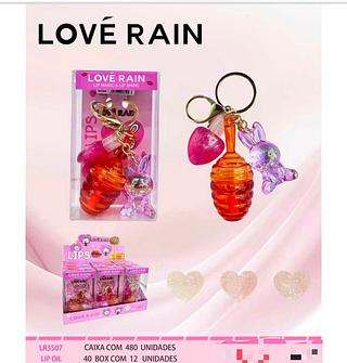 Lip oil com chaveiro /12pcs Love Rain