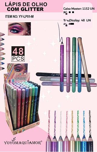 Lapis de olho com glitter c/48pcs YOYO MAQUIAMOR