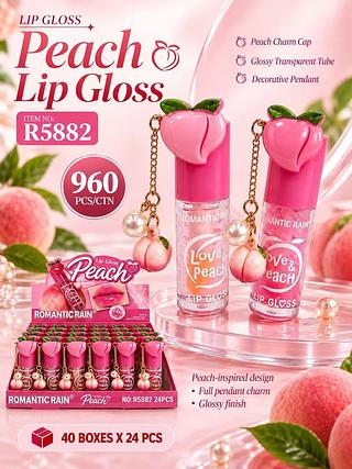 Lip gloss peach /24pcs Romantic rain