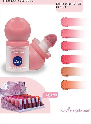 Batom, Blush e Sombra para olho 3em1 c/24pcs YOYO MAQUIAGEM